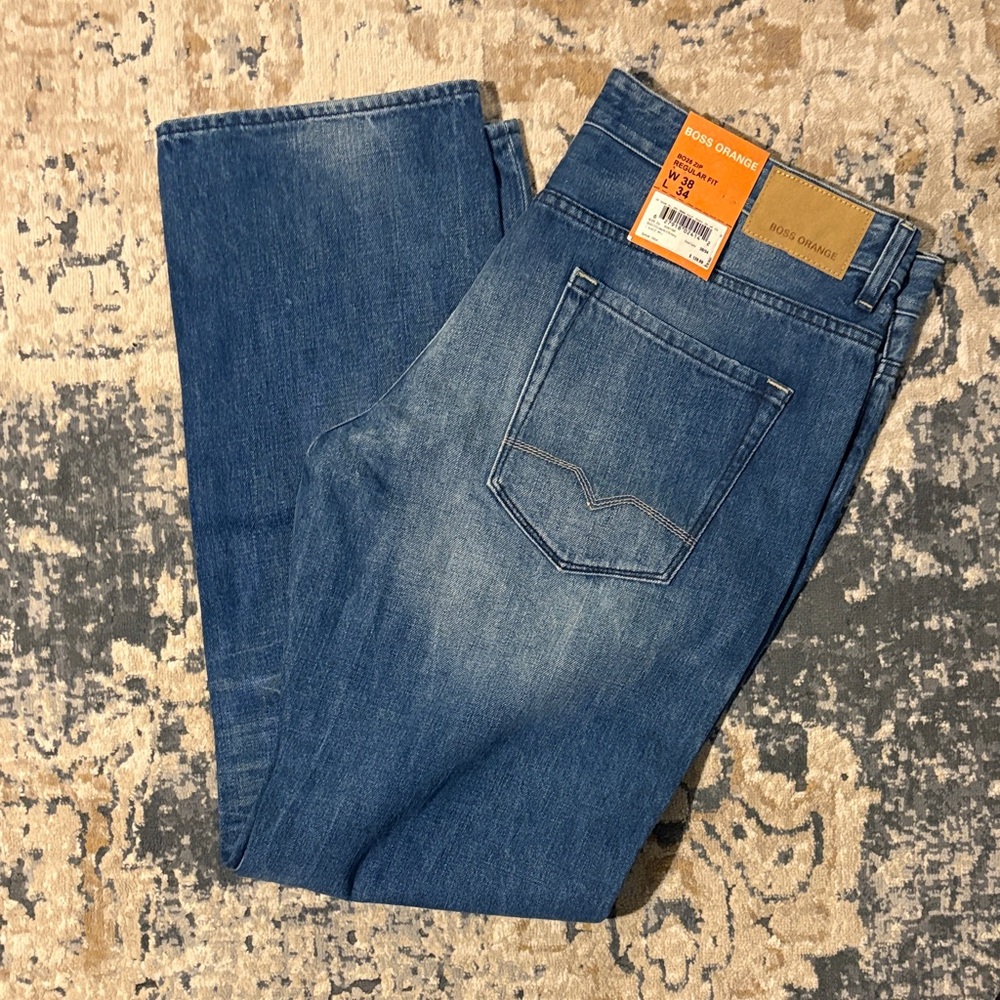 BOSS ORANGE Men's Regular Fit Jeans in Blue